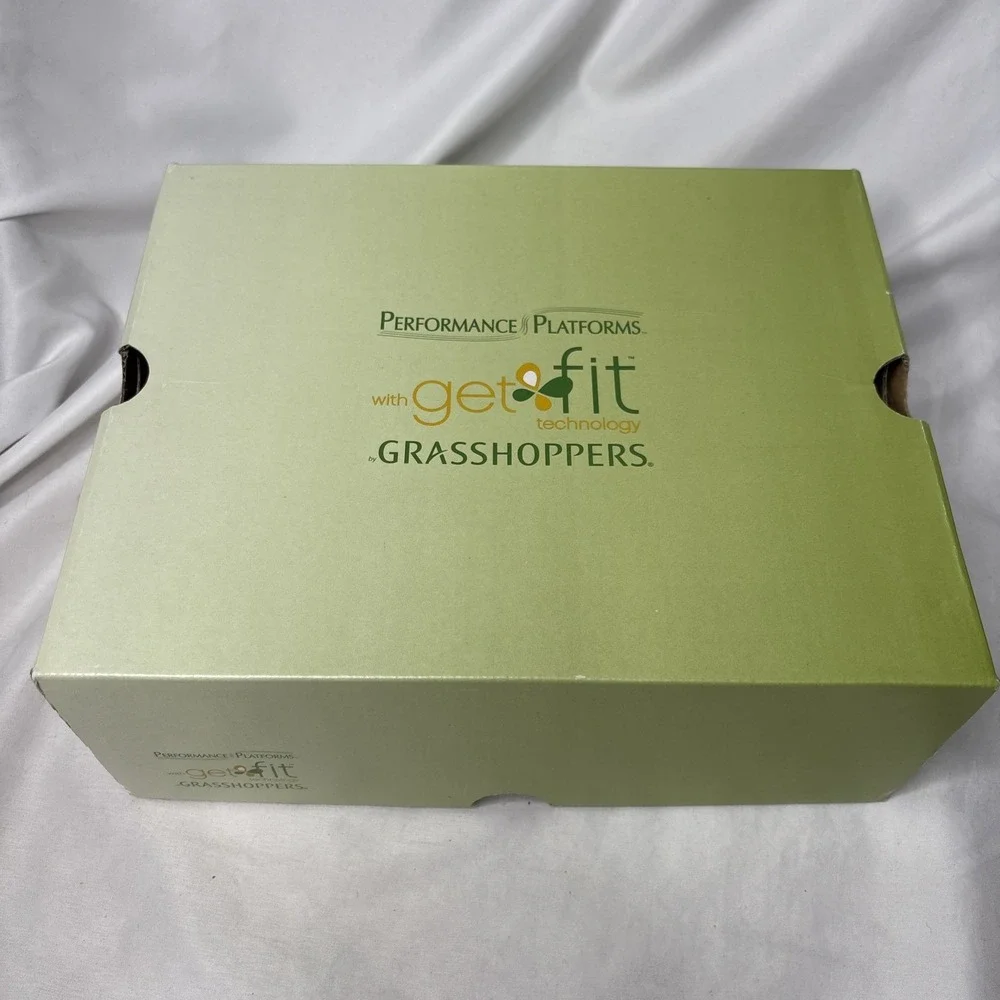 Grasshoppers Performance Platforms Get Fit Women's 8 Shoes White Silver Sneakers